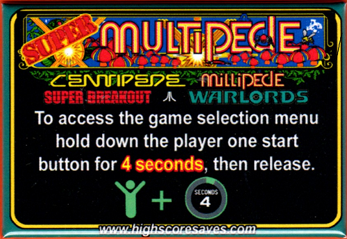 Super Multipede Multigame Instruction Magnet