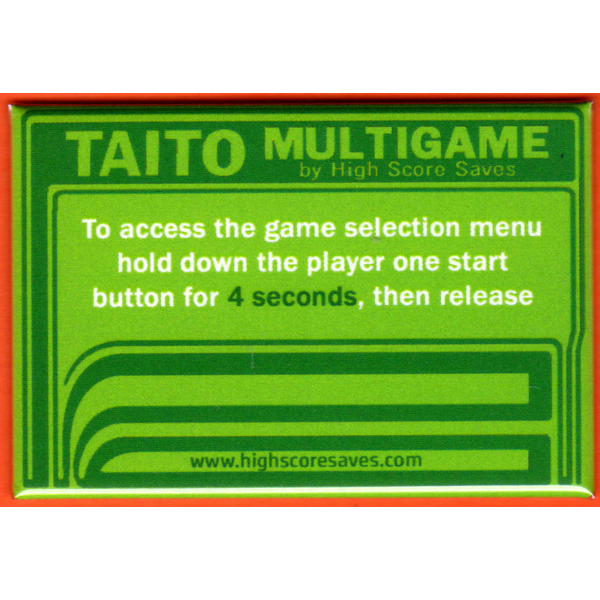 Multi Taito Multigame Instruction Magnet - Green