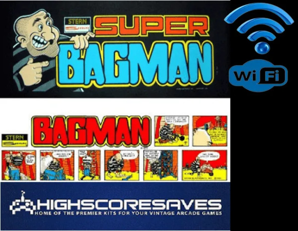 WiFi Enabled Bagman | Super Bagman Multigame Free Play and High Score Save Kit