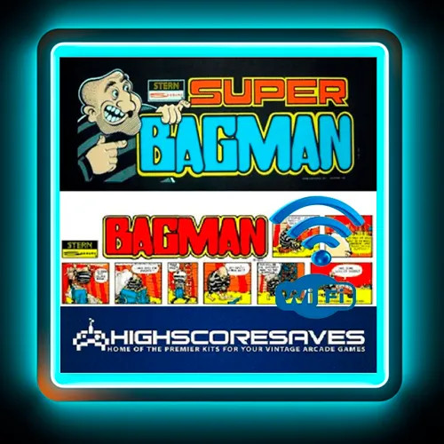 WiFi Enabled Bagman | Super Bagman Multigame Free Play and High Score Save Kit