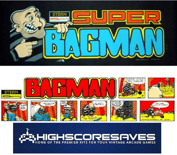 Bagman / Super Bagman Multigame Free Play and High Score Save Kit