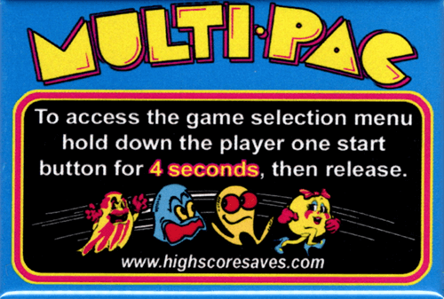 Ms Pacman Multigame Instruction Magnet