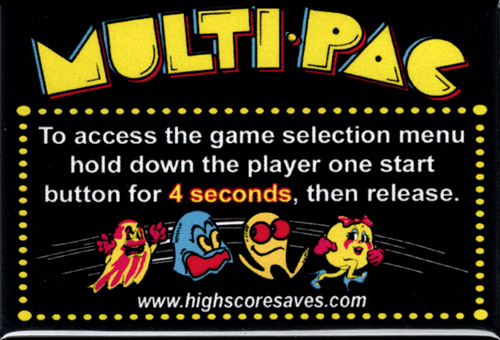 Pacman Multigame Instruction Magnet