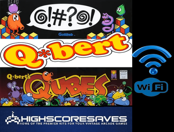 WiFi Enabled Qbert Multigame Free Play and High Score Save Kit