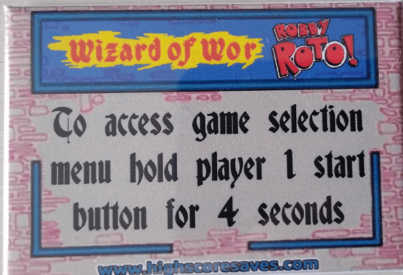 WoW | Robby Roto Multigame Instruction Magnet