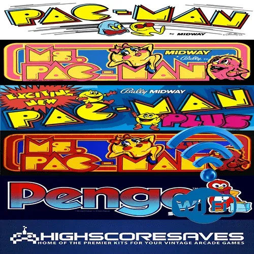 WiFi Enabled Pacman | Ms Pacman Multigame Free Play and High Score Save Kit