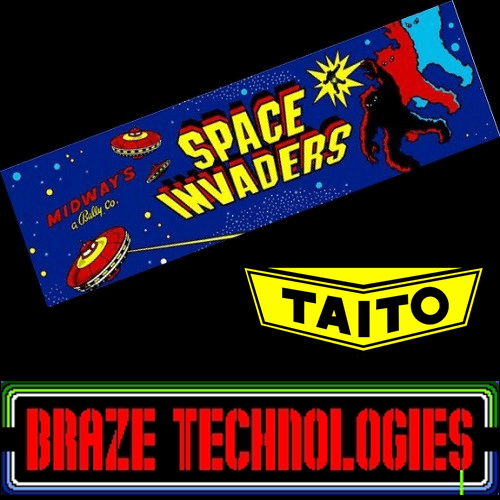 Braze Taito Space Invaders Free Play and High Score Save Kit Multigame