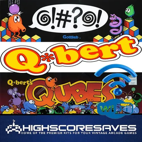 WiFi Enabled Qbert Multigame Free Play and High Score Save Kit