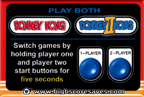 D2K Donkey Kong Multigame Instruction Magnet