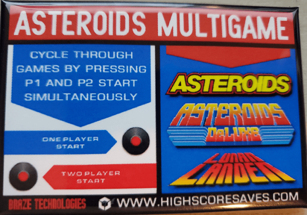 Asteroids Multigame Instruction Magnet