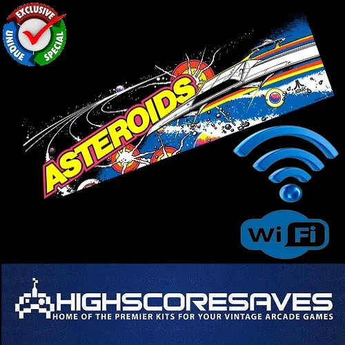 Wifi Enabled Asteroids Free Play and High Score Save Kit