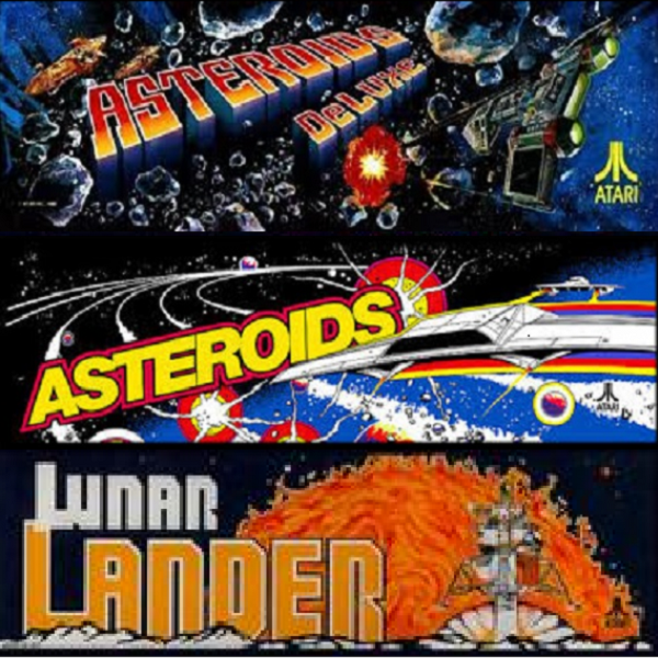 Asteroids Deluxe multigame free play and high score save kit