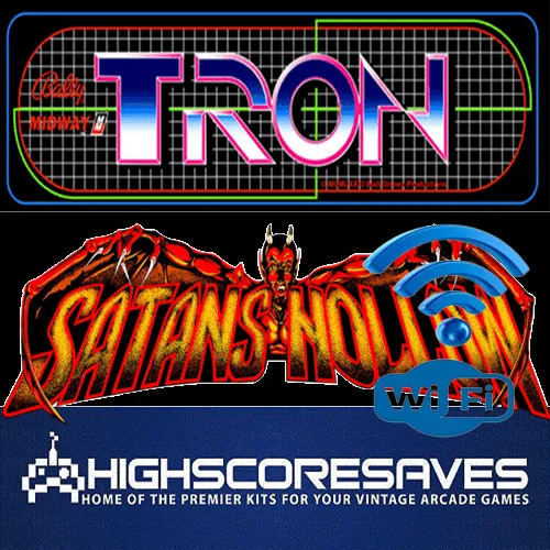 WiFi Enabled Tron | Satans Hollow Multigame Free Play and High Score Save Kit