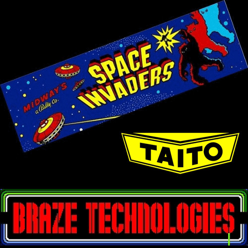Braze Taito Space Invaders Free Play and High Score Save Kit Multigame